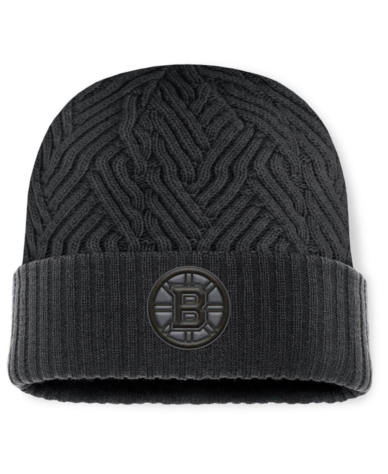 Men's Black Boston Bruins Authentic Pro Road Cuffed Knit Hat Fanatics