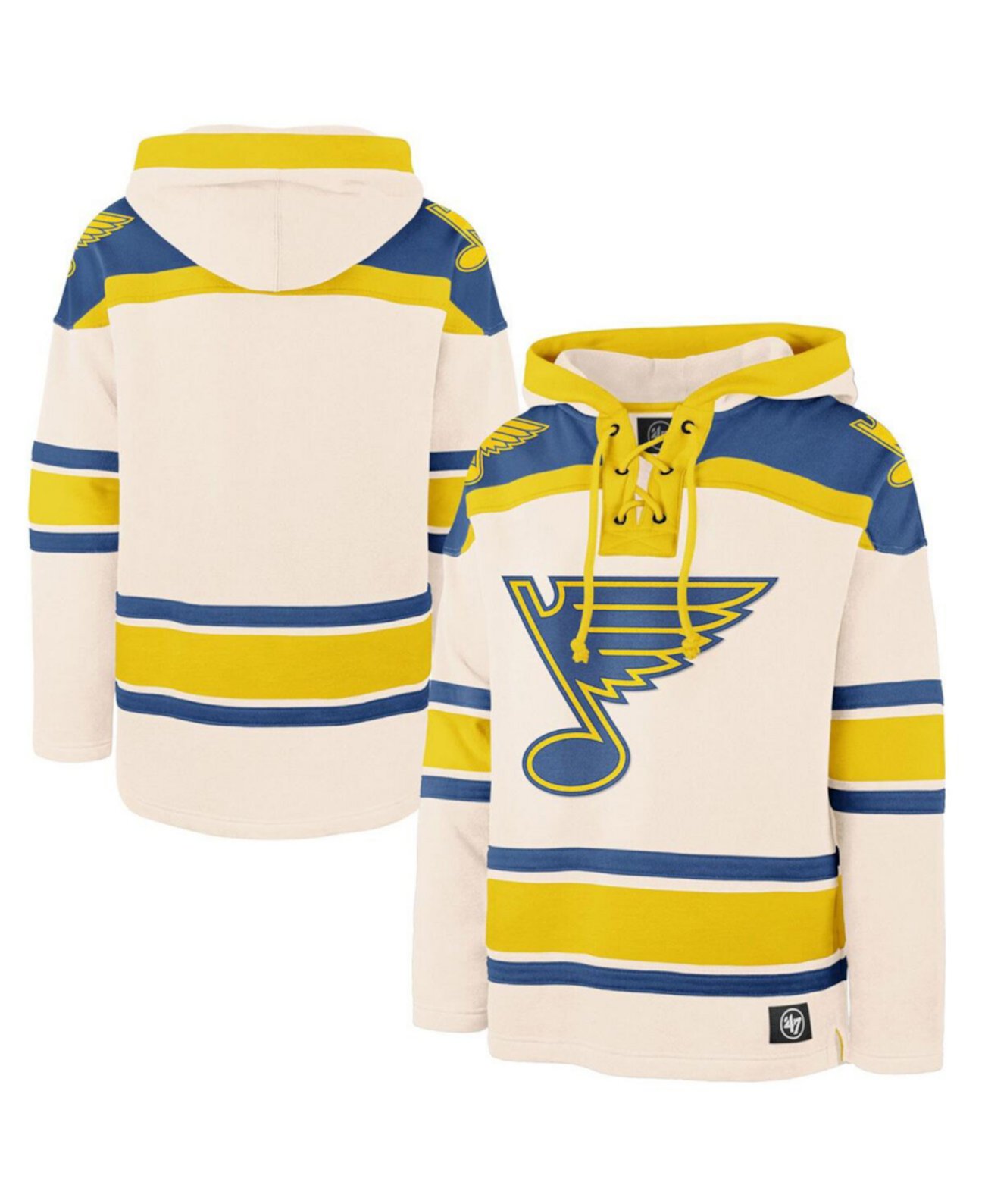 Men's Cream St. Louis Blues 2025 NHL Winter Classic Superior Lacer Pullover Hoodie '47 Brand