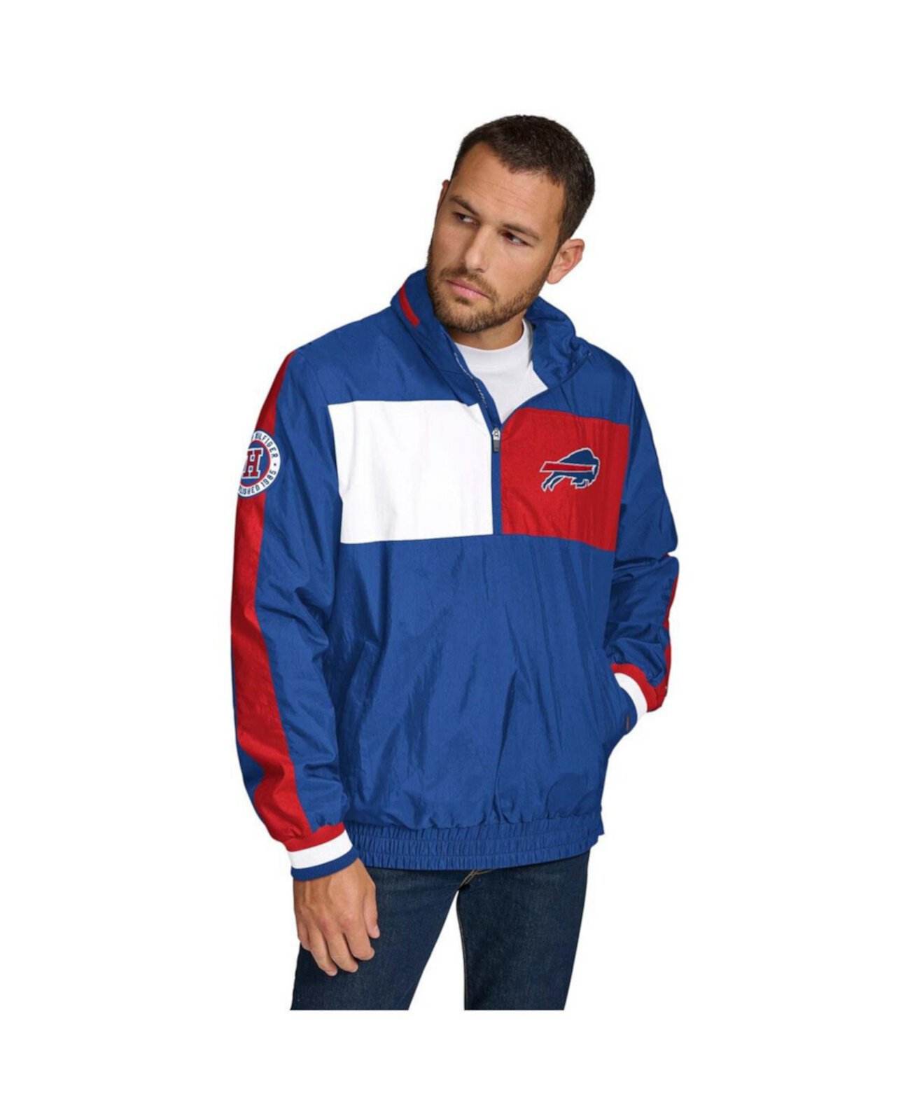 Men's Royal Buffalo Bills Gael Lightweight Half-Zip Hoodie Jacket Tommy Hilfiger