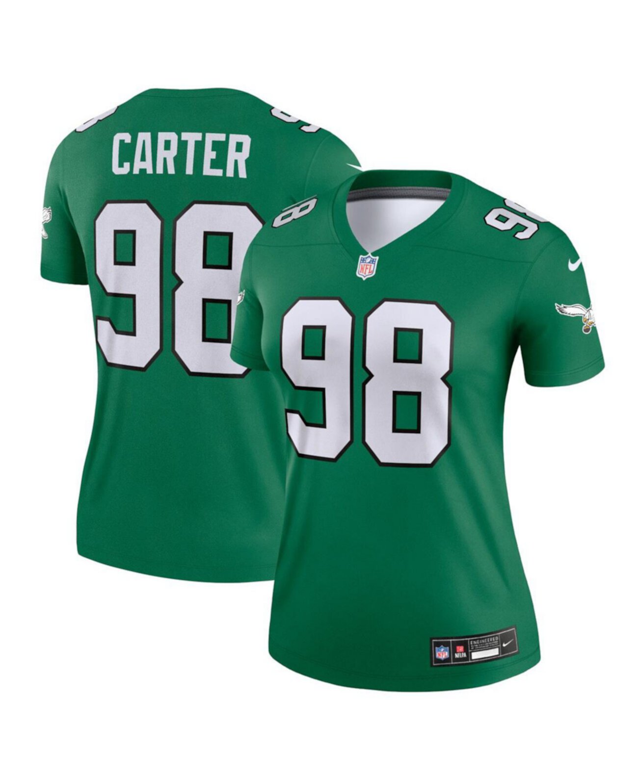 Women's Jalen Carter Kelly Green Philadelphia Eagles Alternate Legend Player Performance Top Nike