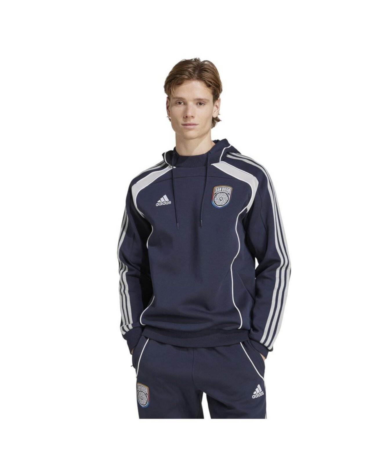 Men's Navy San Diego FC 2025 Travel Pullover Hoodie Adidas