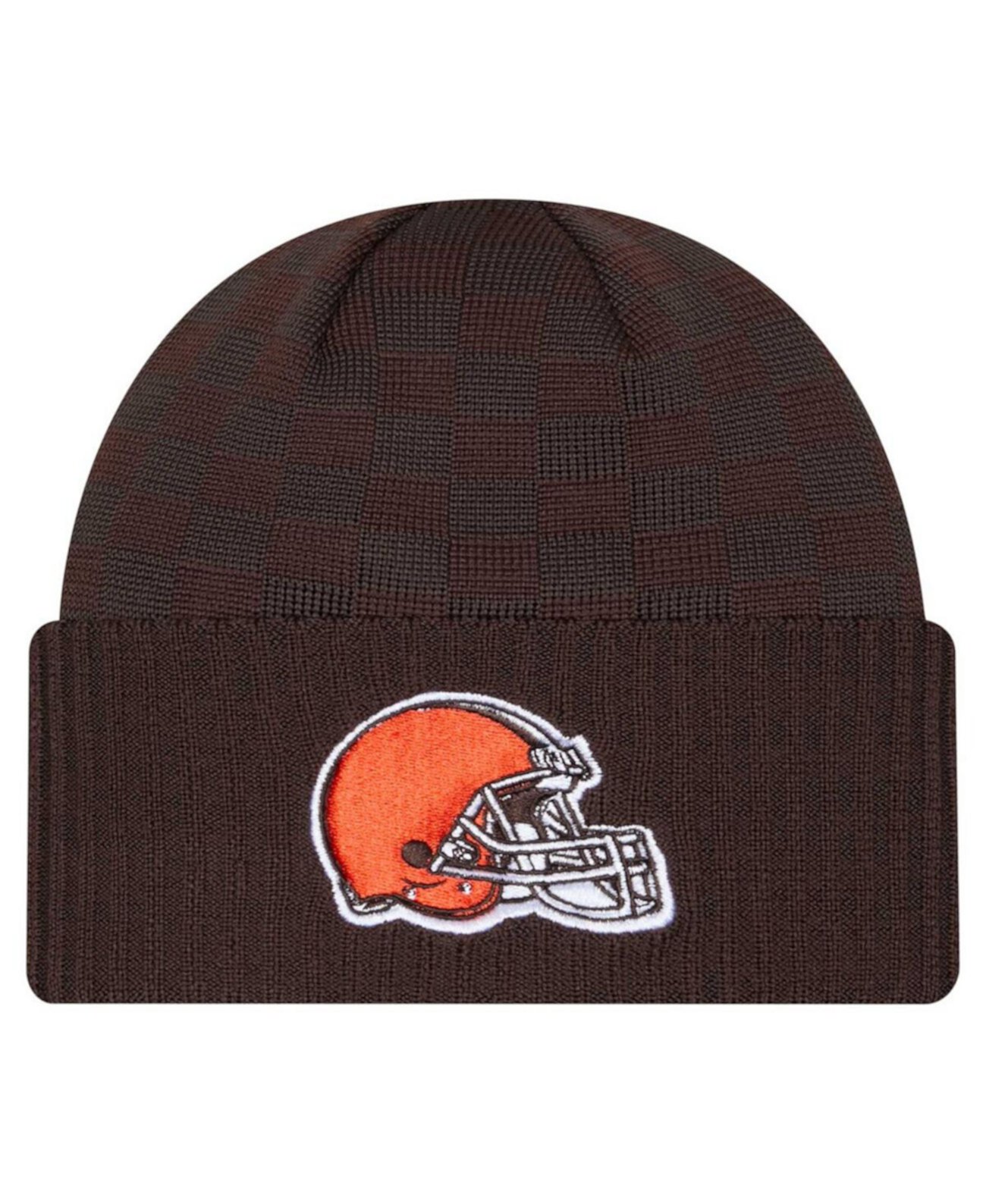 Men's Brown Cleveland Browns Checkered Cuffed Knit Hat New Era