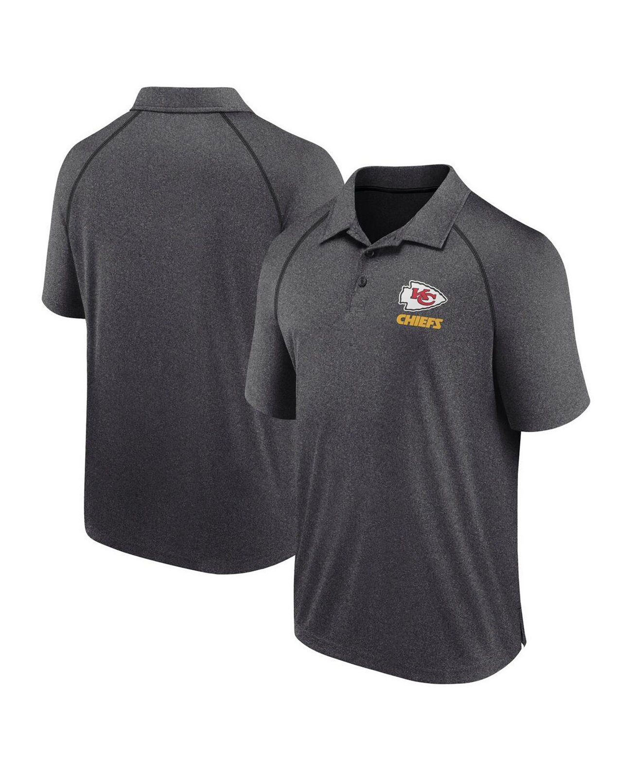 Men's Heather Charcoal Kansas City Chiefs Making Waves Raglan Polo Fanatics