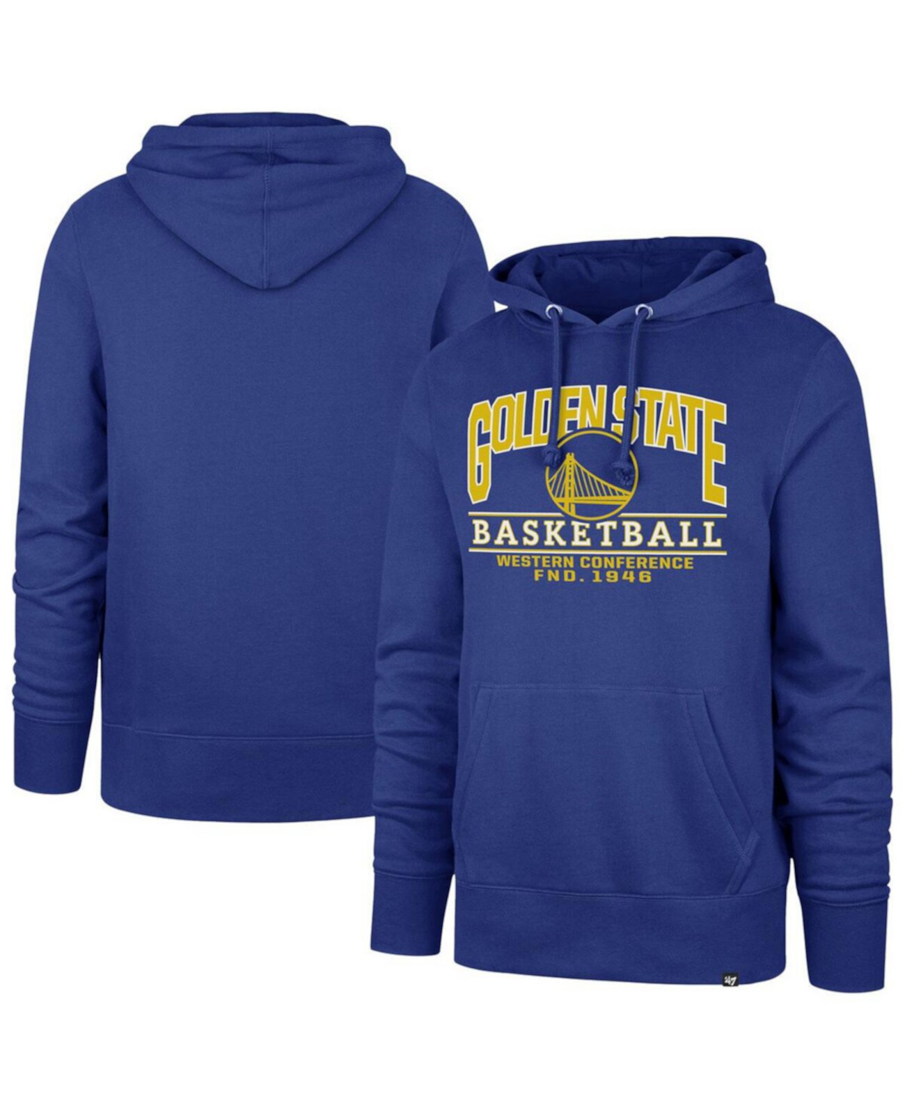 Men's Royal Golden State Warriors Big Tall Good Call Headline Pullover Hoodie '47 Brand