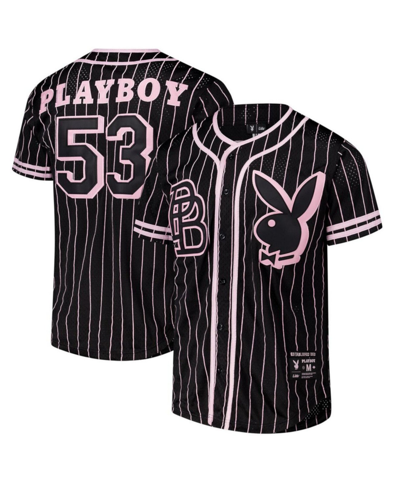 Men's Black Playboy Fashion Replica Baseball Jersey Lids