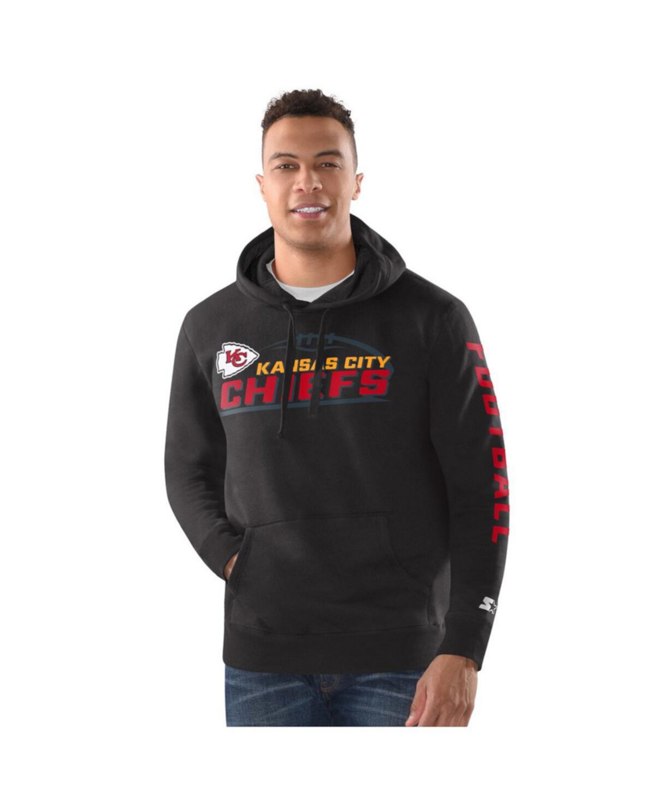 Men's Black Kansas City Chiefs Vintage Pullover Hoodie Starter