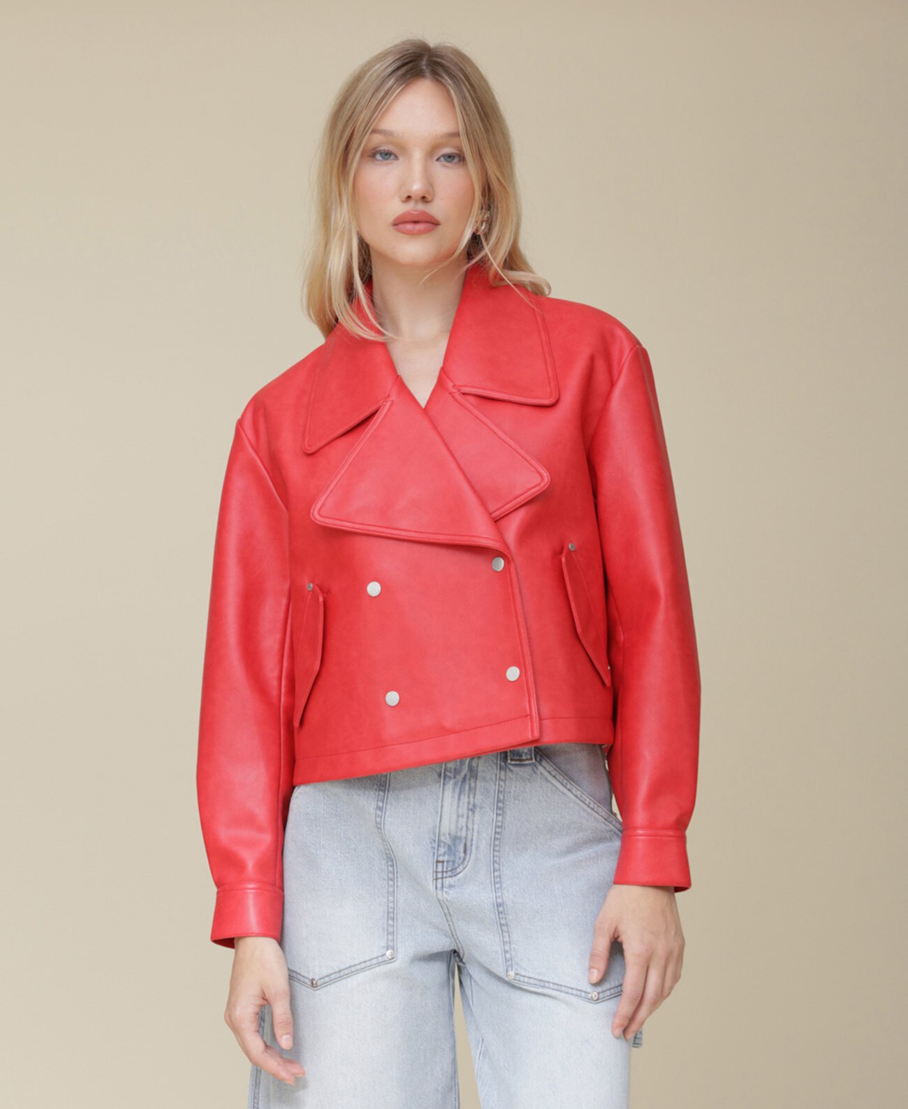 Women's Double-Breasted Cropped Jacket Avec Les Filles