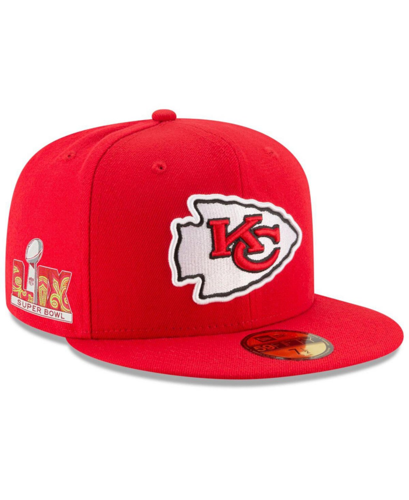 Men's Red Kansas City Chiefs Super Bowl LIX Side Patch 59FIFTY Fitted Hat New Era