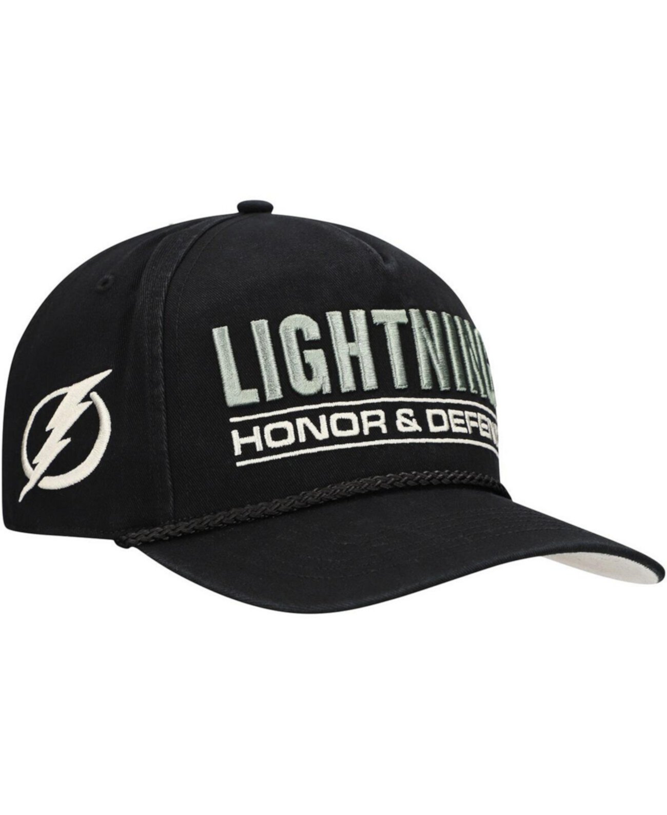 Men's Black Tampa Bay Lightning OHT Military Appreciation Homeland Honor and Defend Hitch Adjustable Hat '47 Brand