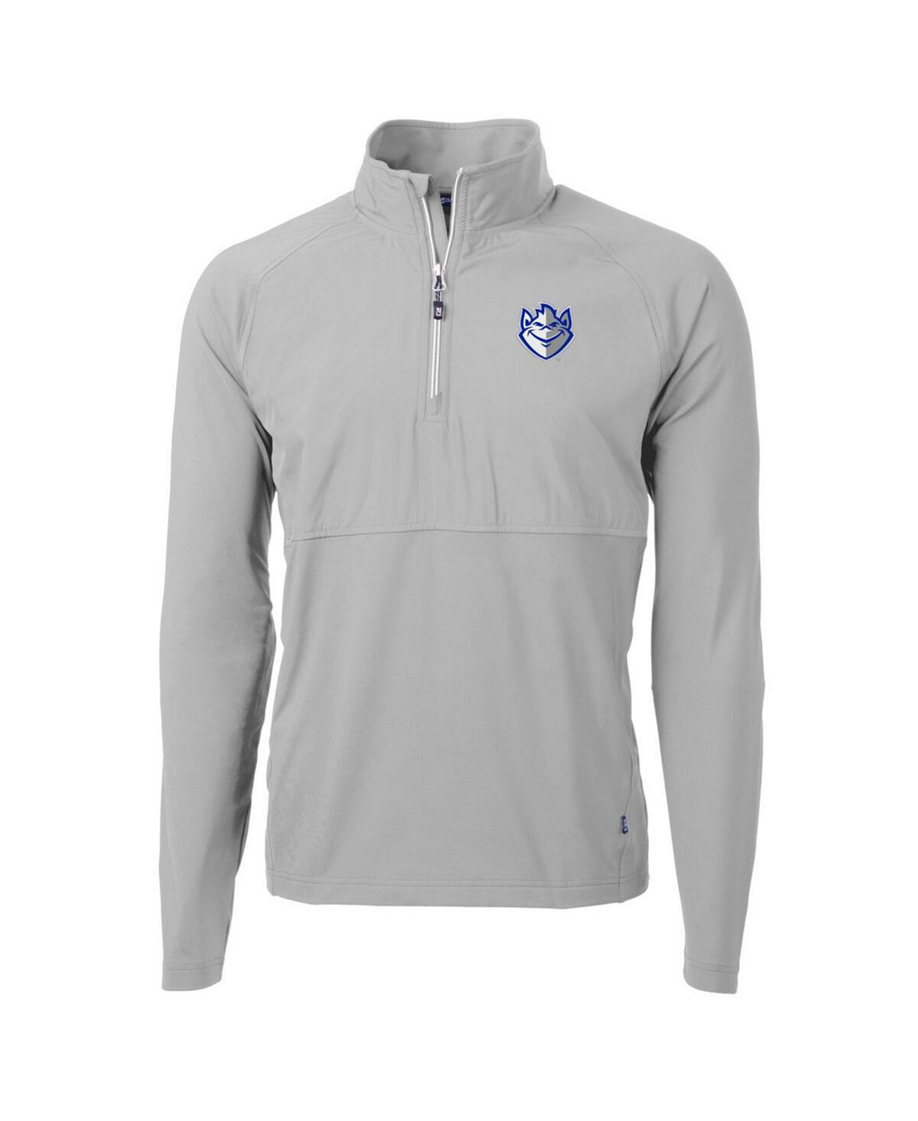 Men's Silver Saint Louis Billikens Adapt Knit Hybrid Quarter-Zip Pullover Top Cutter & Buck