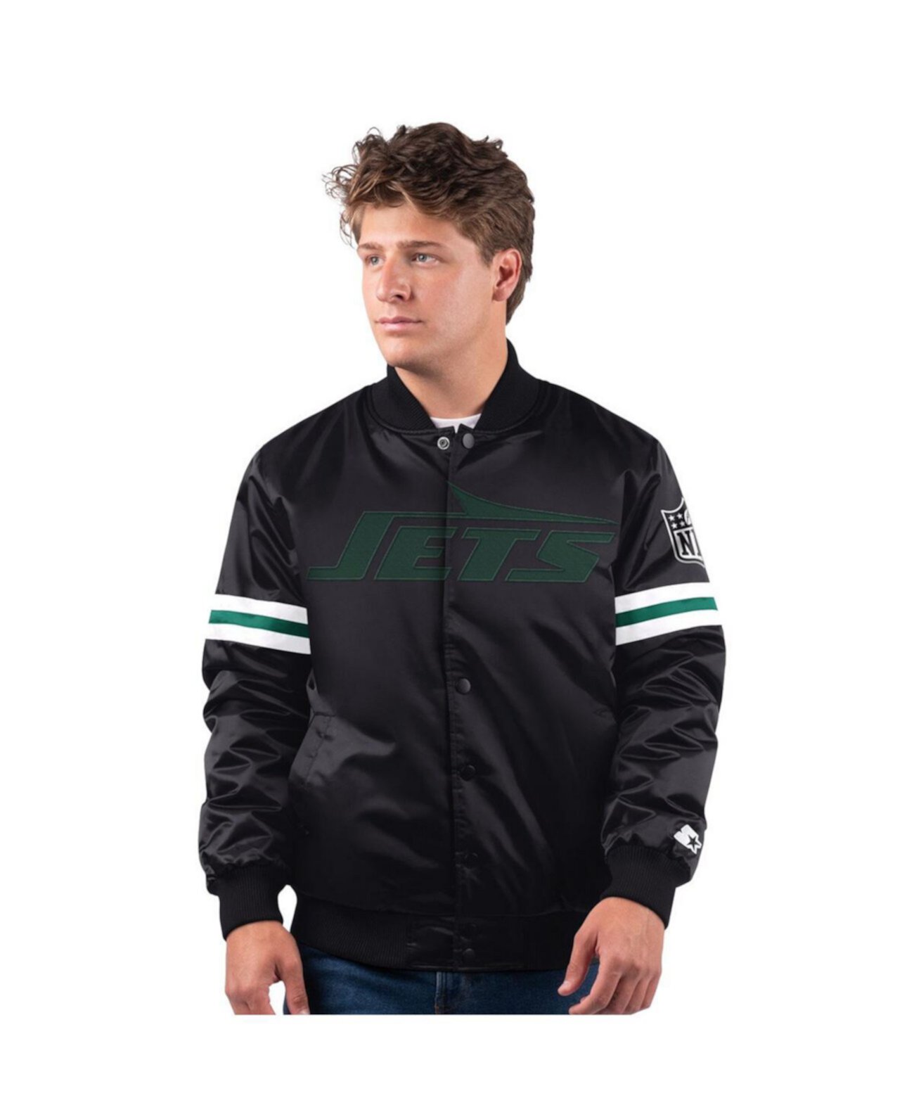 Men's Black New York Jets New Logo Full-Snap Jacket Starter