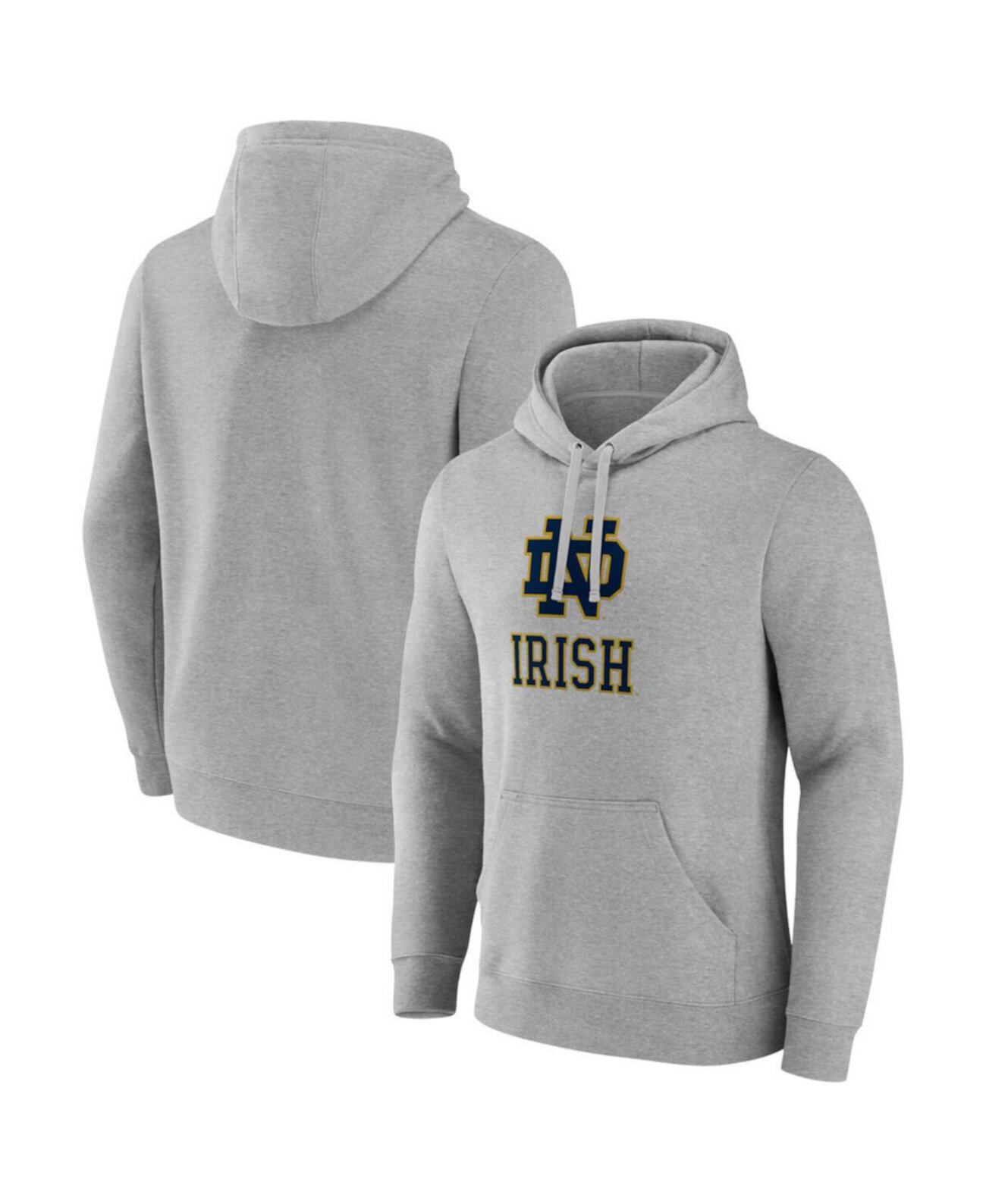 Men's Gray Notre Dame Fighting Irish Fleece Pullover Hoodie Fanatics