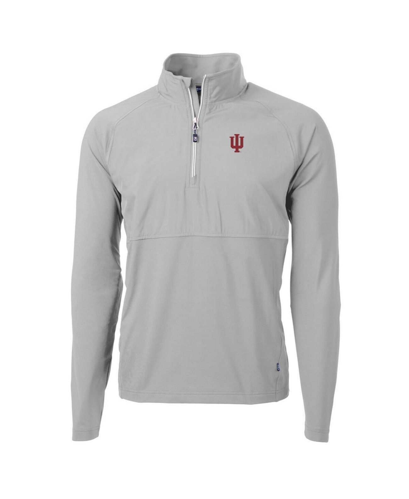 Men's Silver Indiana Hoosiers Adapt Knit Hybrid Quarter-Zip Pullover Top Cutter & Buck