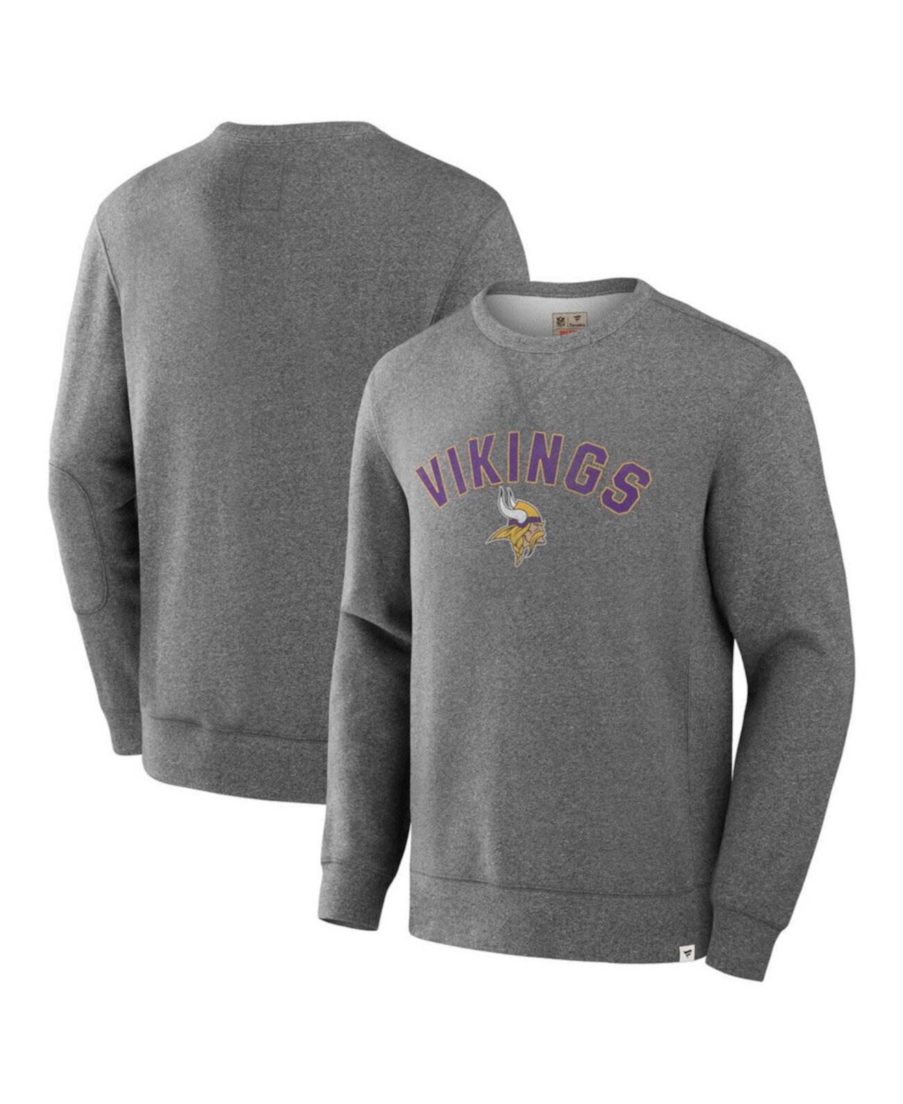 Men's Heather Gray Minnesota Vikings Loop Terry Pullover Sweatshirt Fanatics