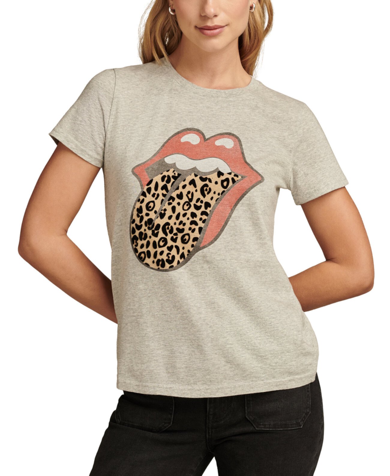 Women's Rollng Stones Animal Lips Classic Cotton T-Shirt Lucky Brand