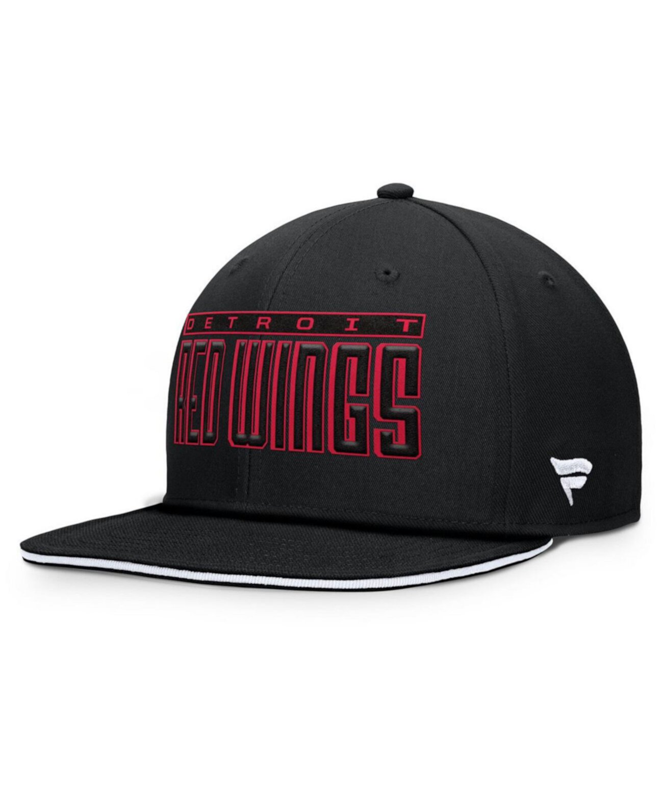 Men's Black Detroit Red Wings Fundamental Gino Stack Snapback Hat Fanatics