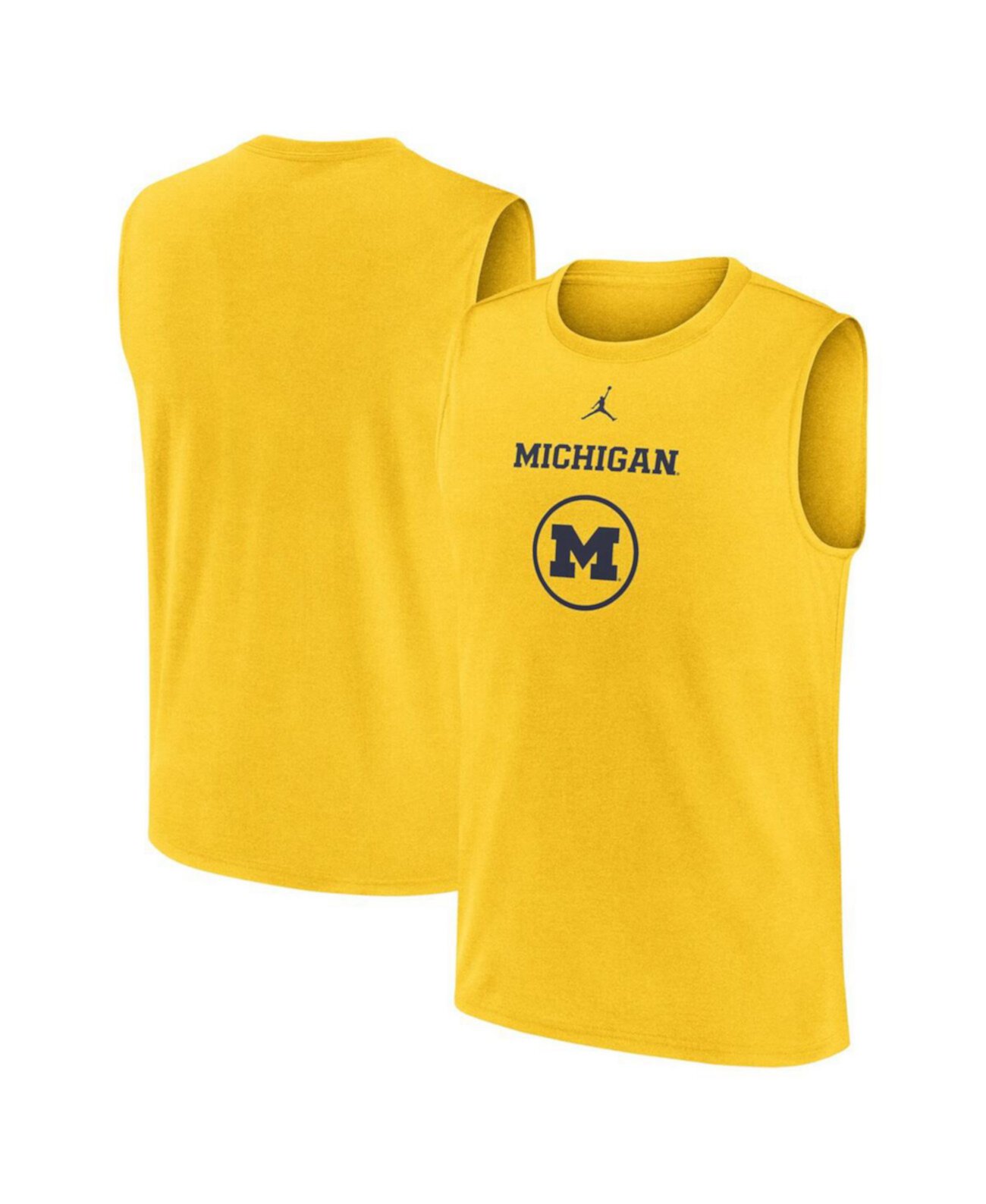 Men's Maize Michigan Wolverines On-Court Basketball Practice Legend Sleeveless T-Shirt Jordan