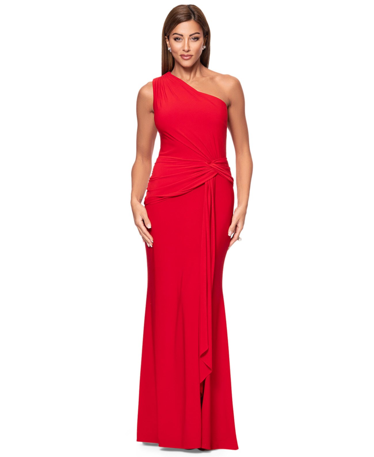 Women's Twist-Front One-Shoulder Gown Xscape