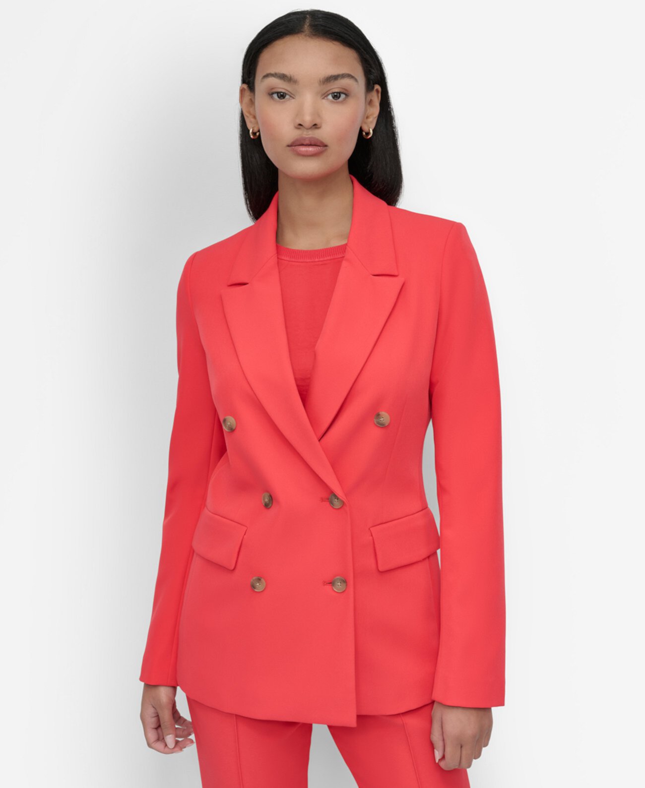 Women's Double-Breasted Peak-Lapel Blazer DKNY