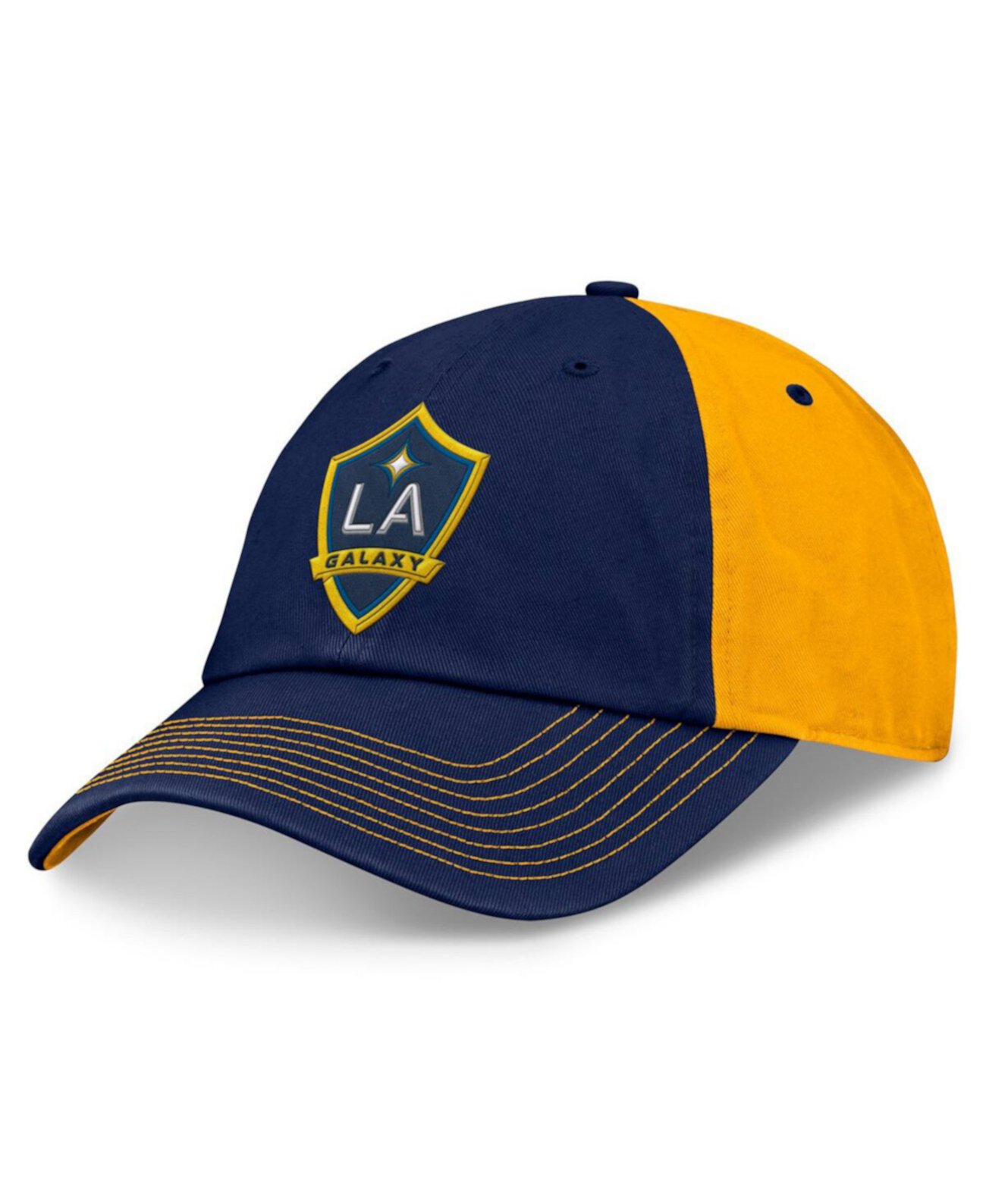 Men's Navy/Gold Los Angeles Galaxy Iconic Blocked Fundamental Adjustable Hat Fanatics