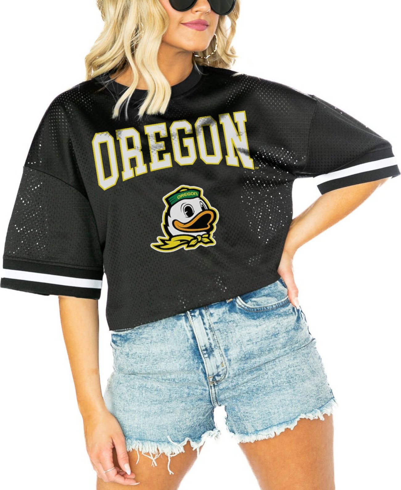 Модная футболка с короткими рукавами Oregon Ducks от Gameday Couture из 100% полиэстера для болельщиков команды Gameday Couture