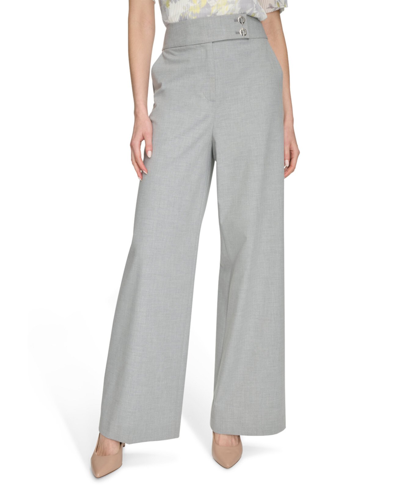 Women's High-Rise Wide-Leg Trousers Calvin Klein