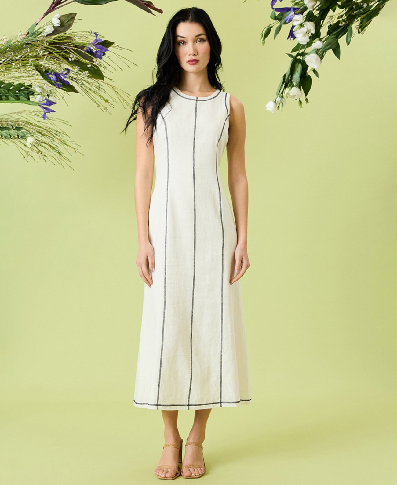 Women's Linen-Blend A-Line Dress Donna Morgan