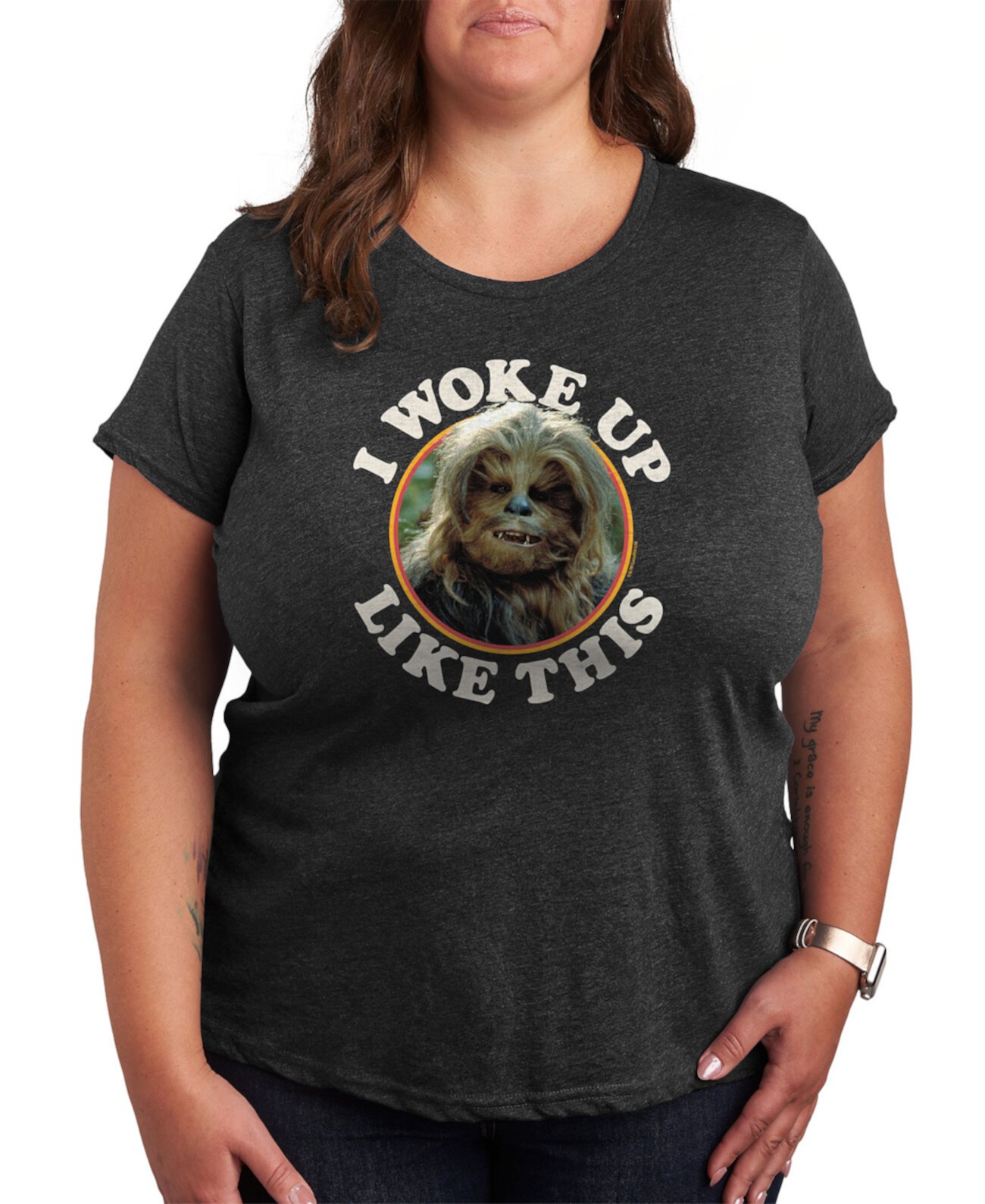 Plus Size Trendy Star Wars I Woke Up Classics Graphic Crewneck T-Shirt Hybrid Apparel