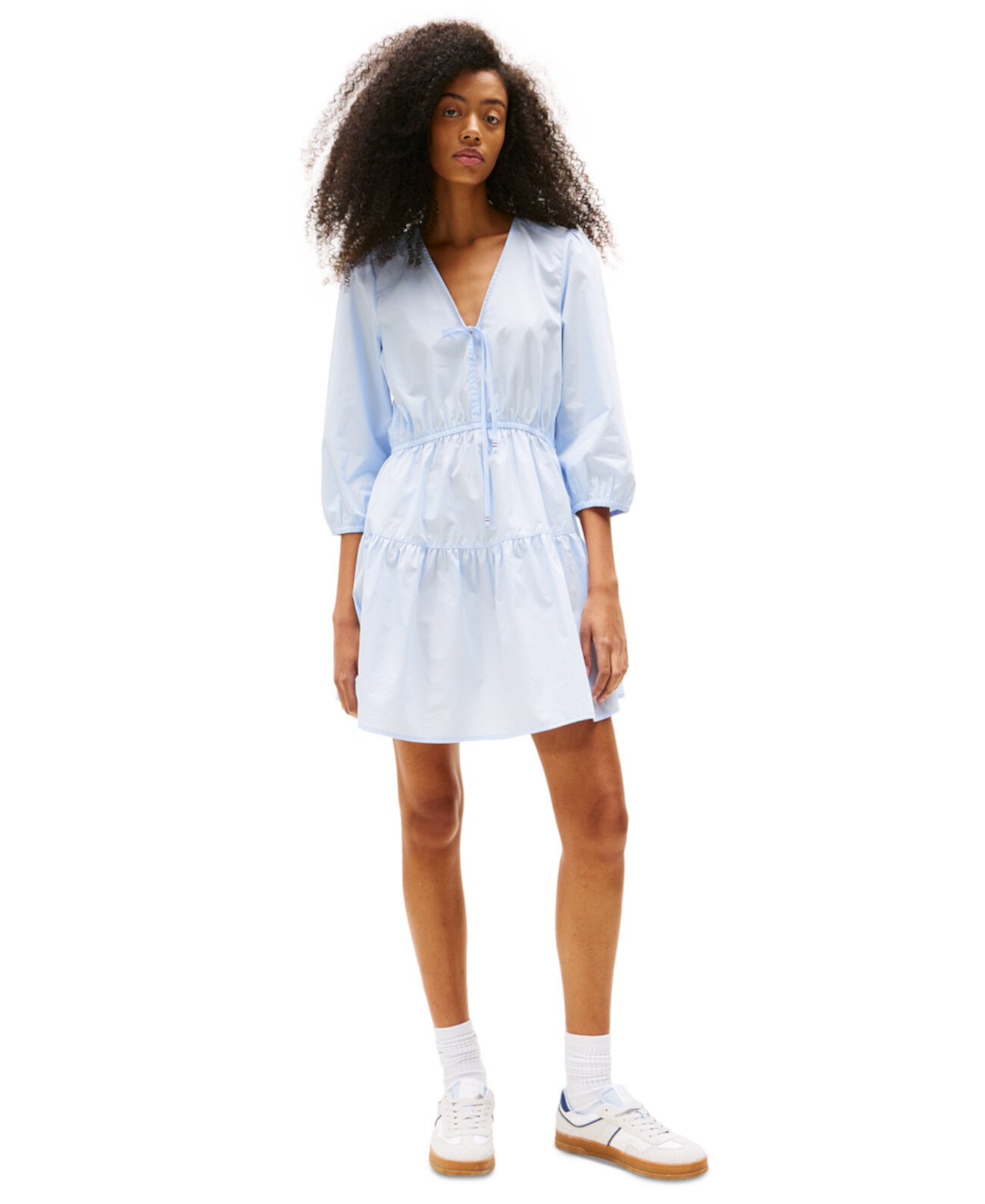 Women's Cotton Poplin Tiered Minidress Tommy Jeans