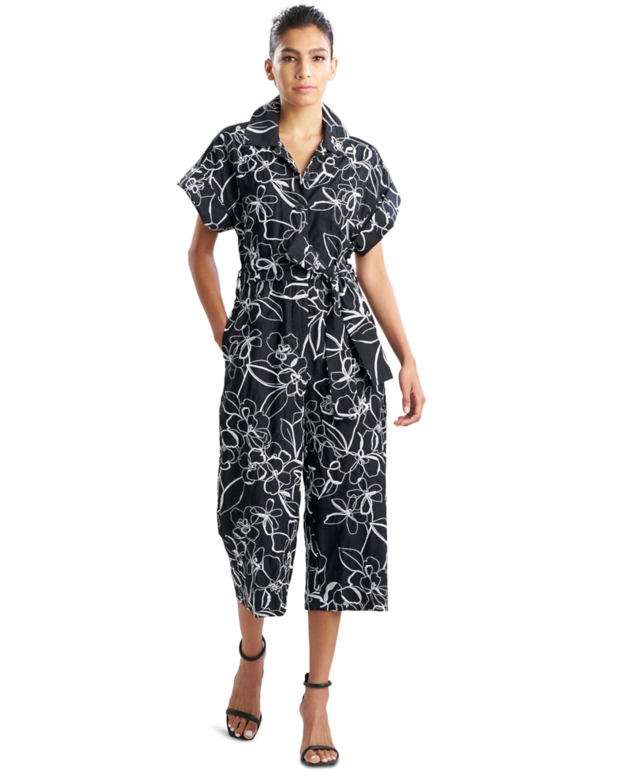 Women's Floral-Embroidered Jumpsuit Natori