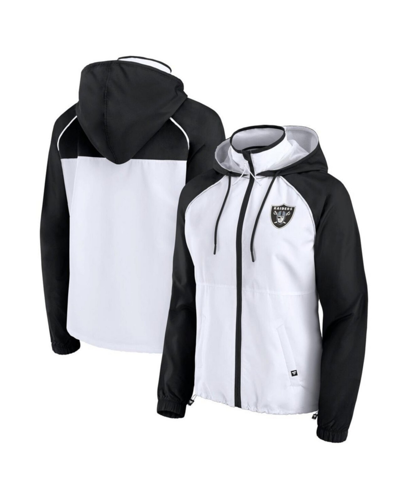 Women's White Las Vegas Raiders Full-Zip Anorak Hoodie Jacket Fanatics