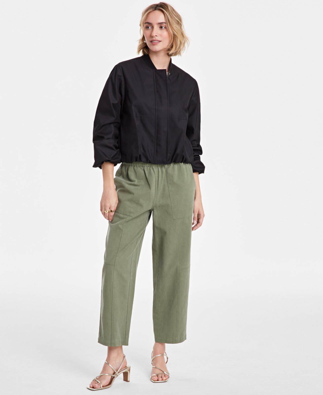 Women's Twill Bubble-Hem Bomber Jacket, Exclusively at Macy's On 34th