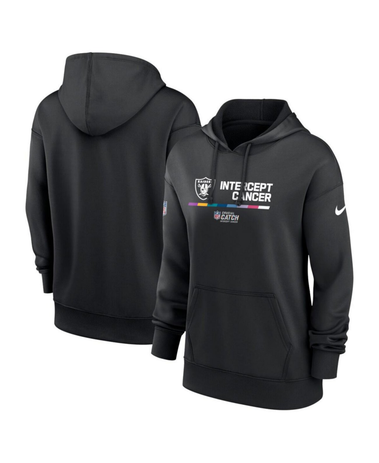 Women's Black Las Vegas Raiders NFL Crucial Catch Therma Performance Pullover Hoodie Nike