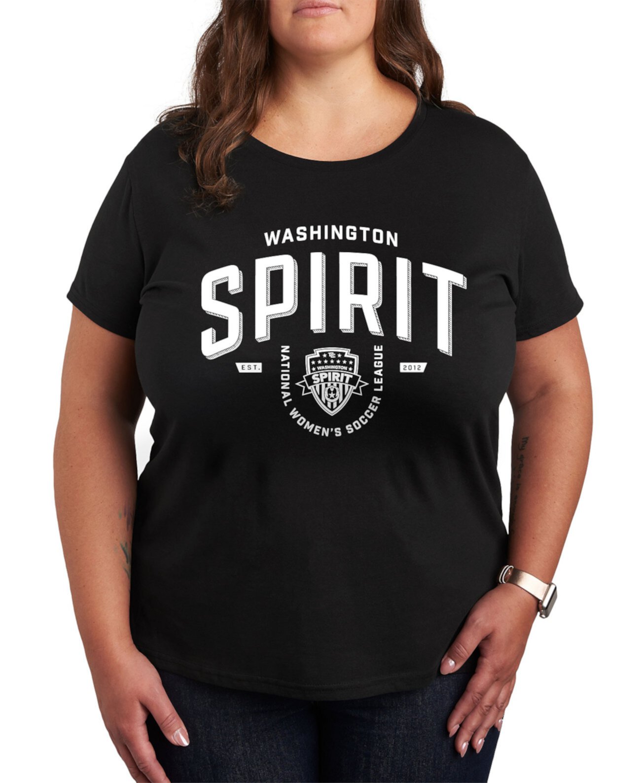 Plus Size Trendy Washington Spirit Graphic Crew Neck T-Shirt Hybrid Apparel