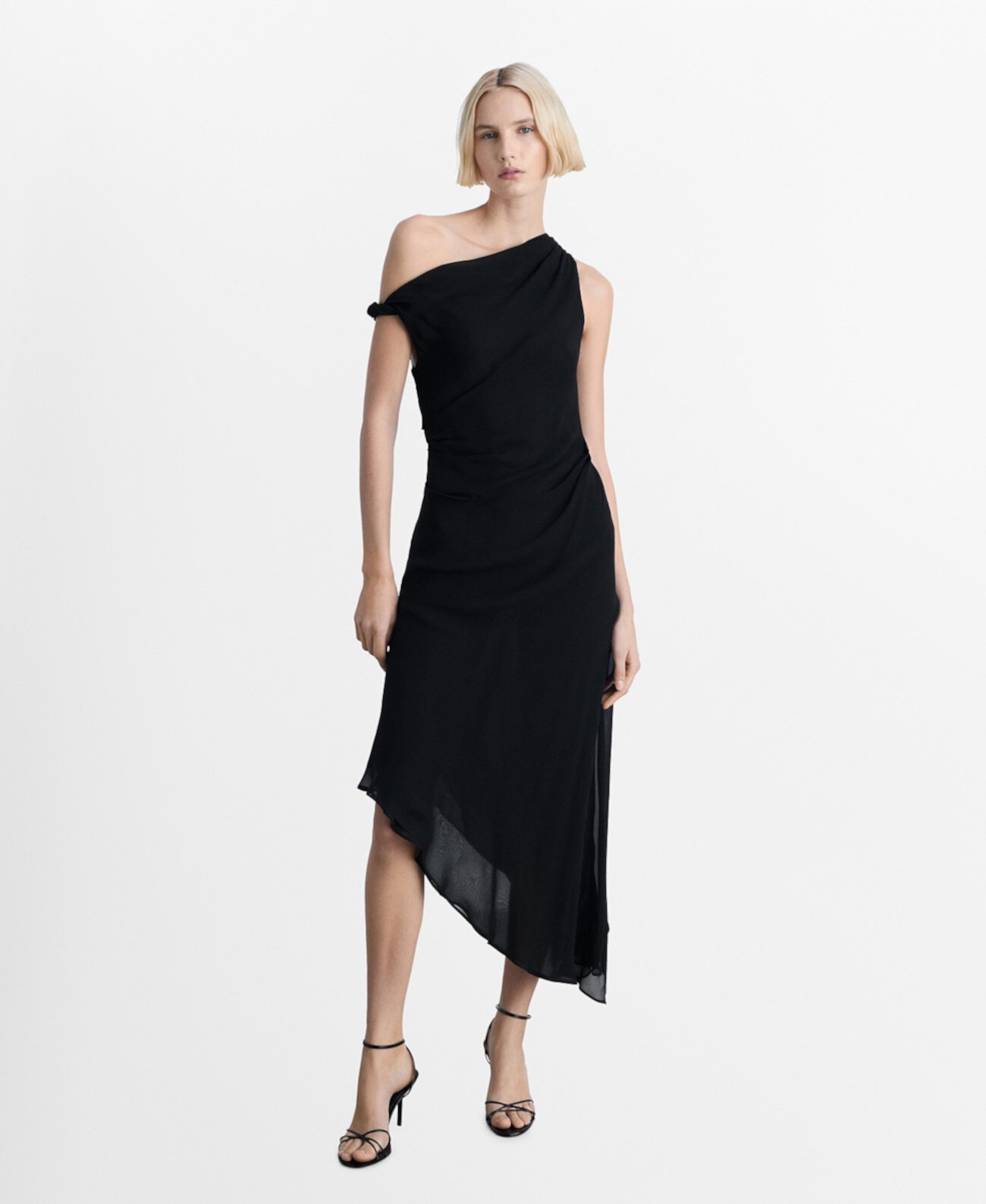 Women's Asymmetric Draped Gown Mango