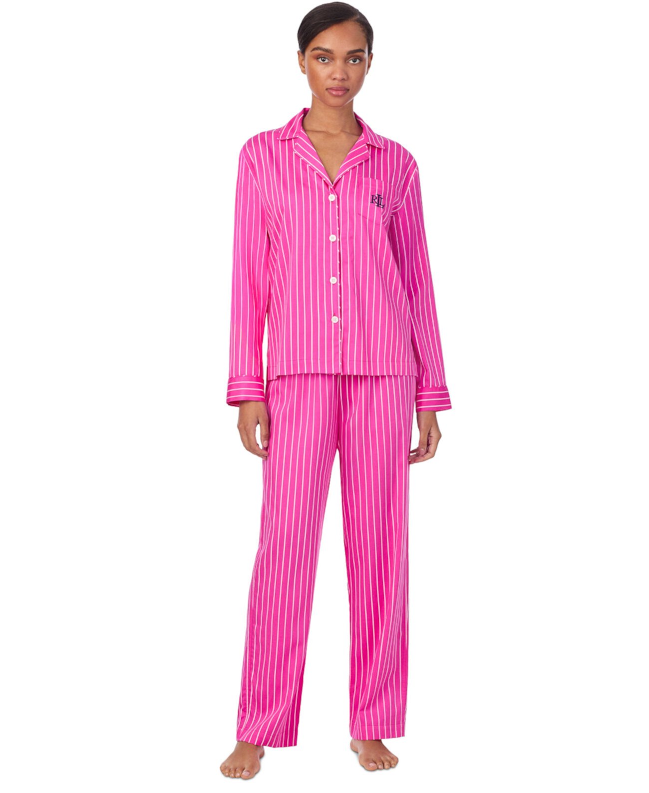 Petite Printed Notched-Collar Pajama Set LAUREN Ralph Lauren