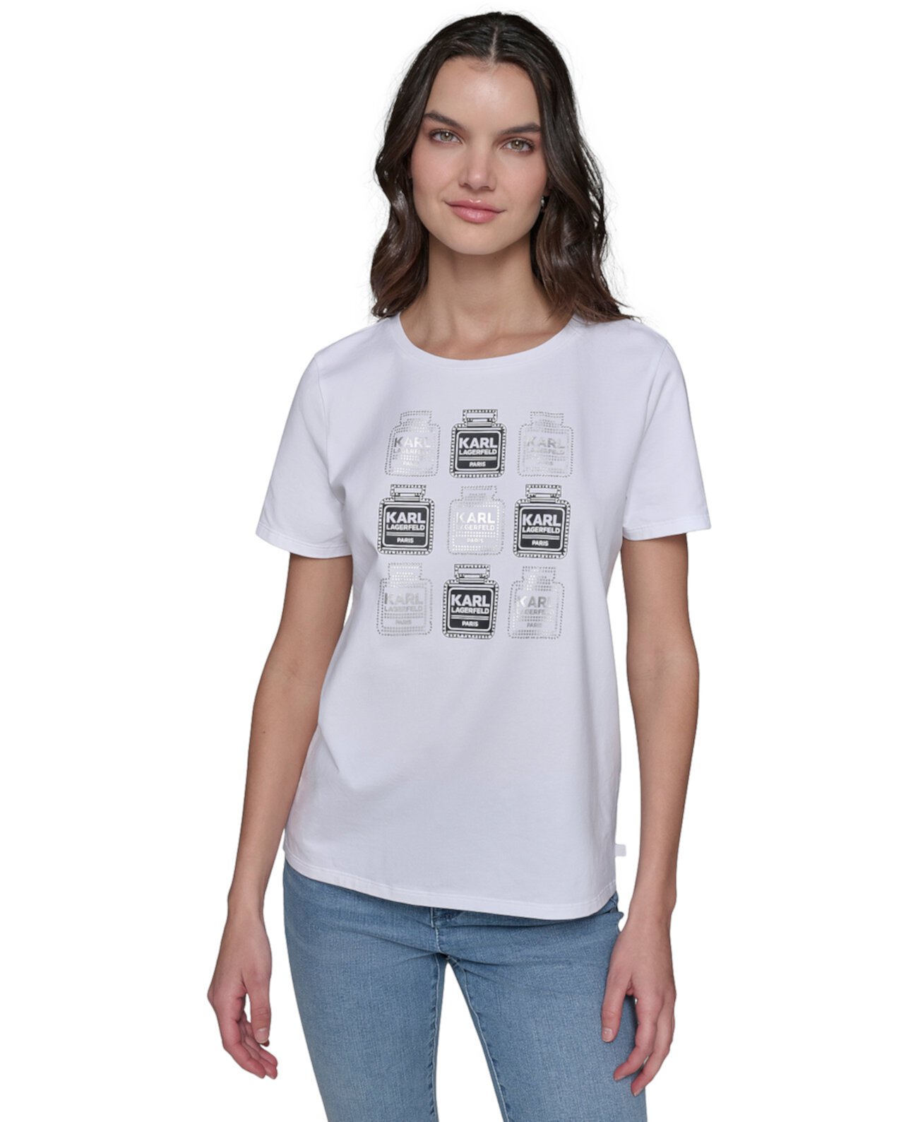 Petite Crewneck Graphic T-Shirt Karl Lagerfeld Paris