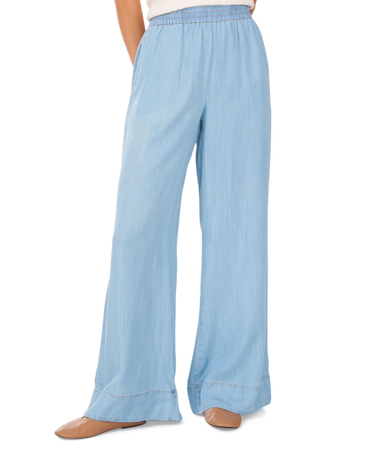 Women's Chambray Drawstring Wide-Leg Pants 1.State