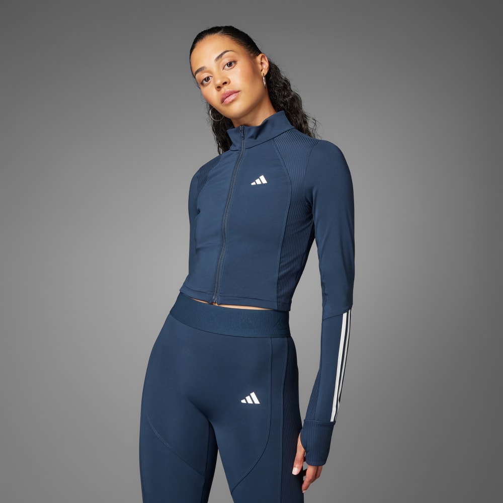 Hyperglam Full-Zip Ribbed Cover-Up Adidas performance