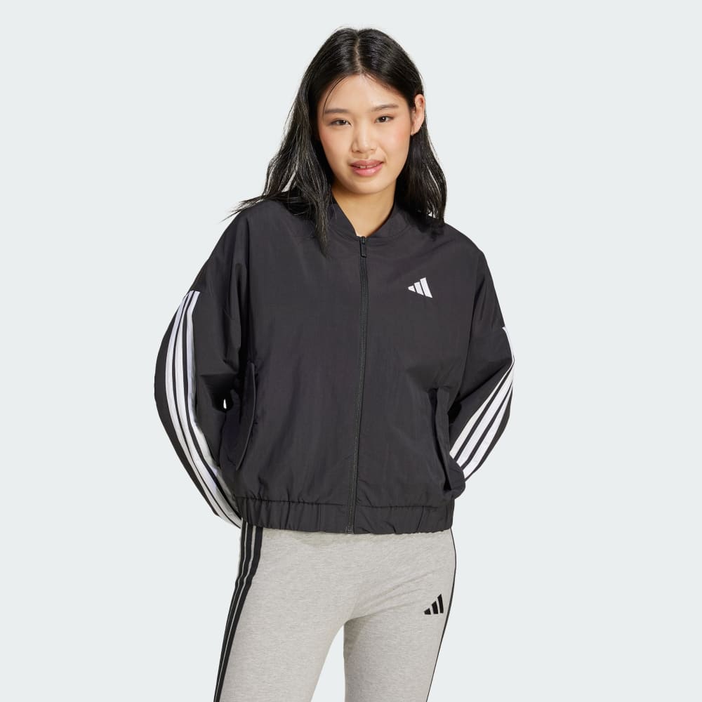 Бомбер Adidas Essentials 3-Stripes с свободным кроем из переработанных материалов Adidas