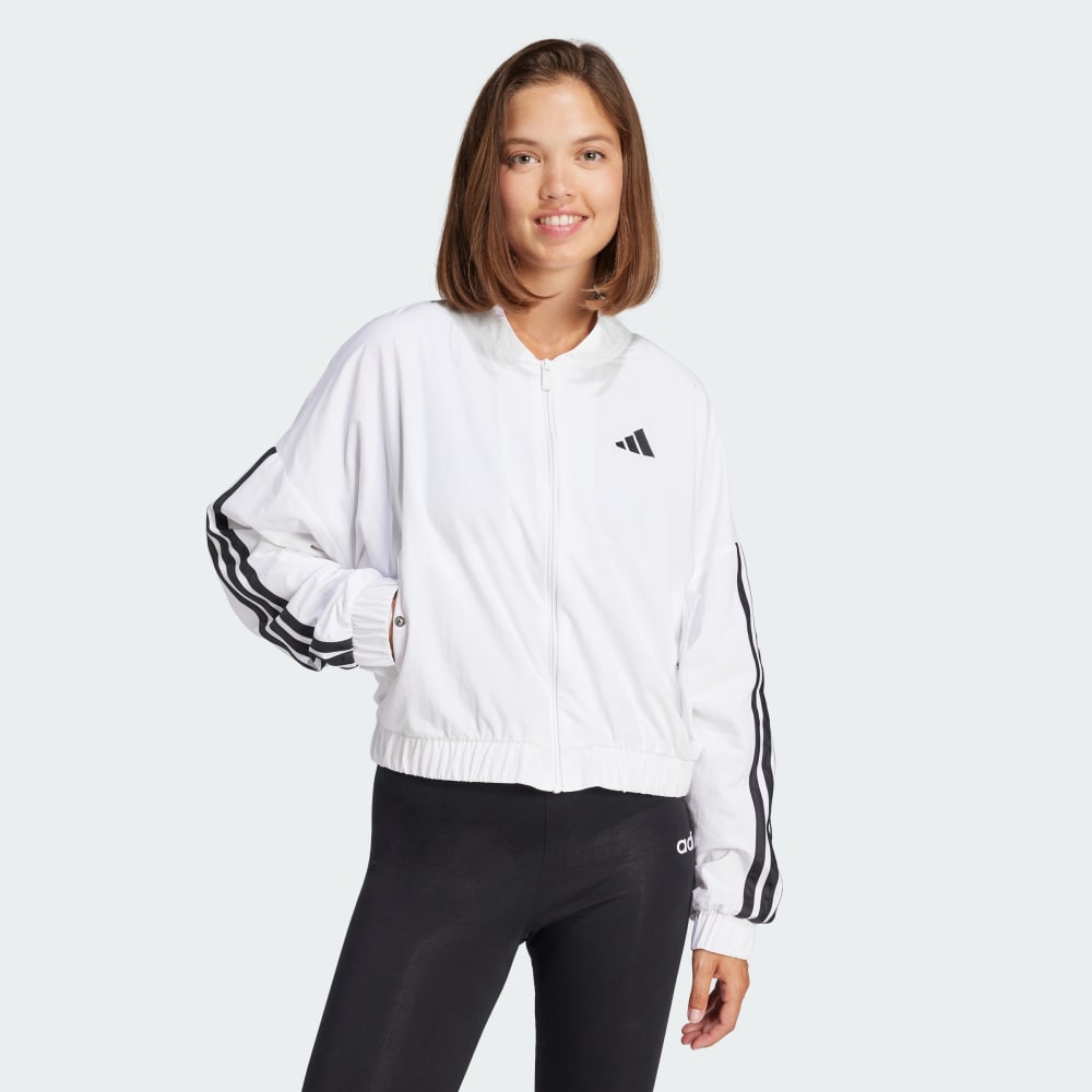 Бомбер Essentials 3-Stripes Lifestyle из переработанных материалов с свободным кроем от Adidas Adidas