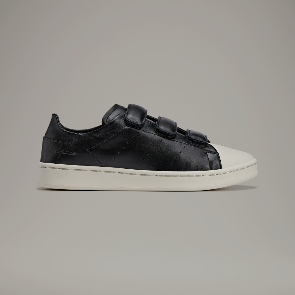 Кроссовки Y-3 Stan Smith из мягкой кожи с авторской графикой и застежкой на липучке Adidas Y-3