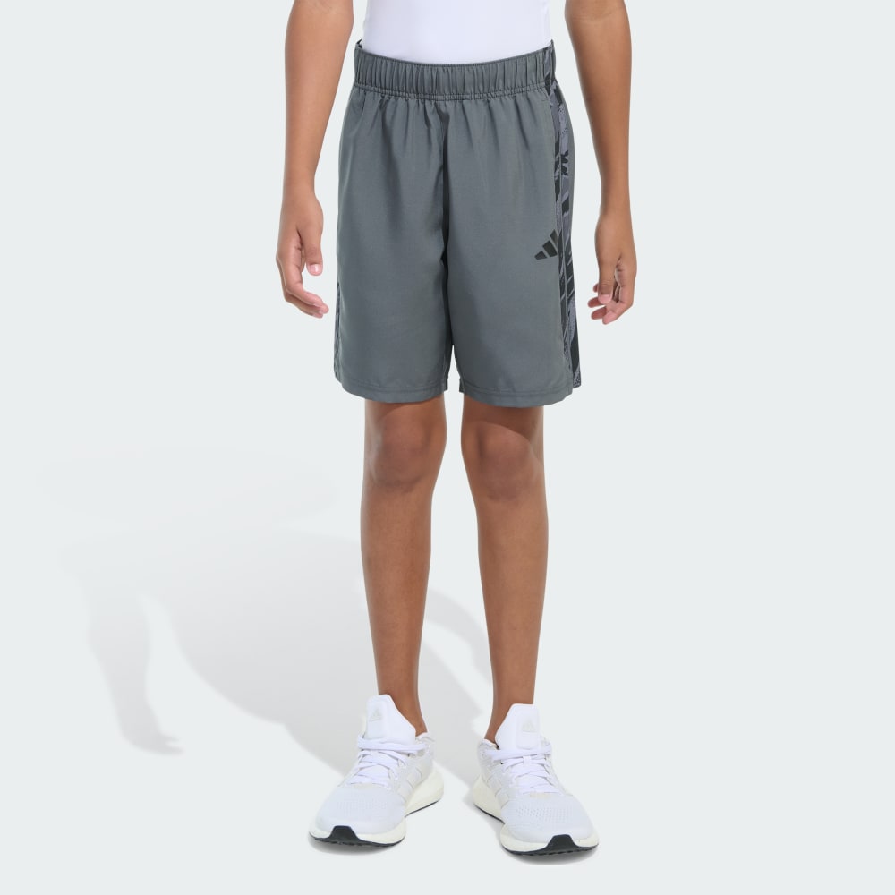 Elastic Waistband Woven Camo-Print 3-Stripes Shorts Adidas