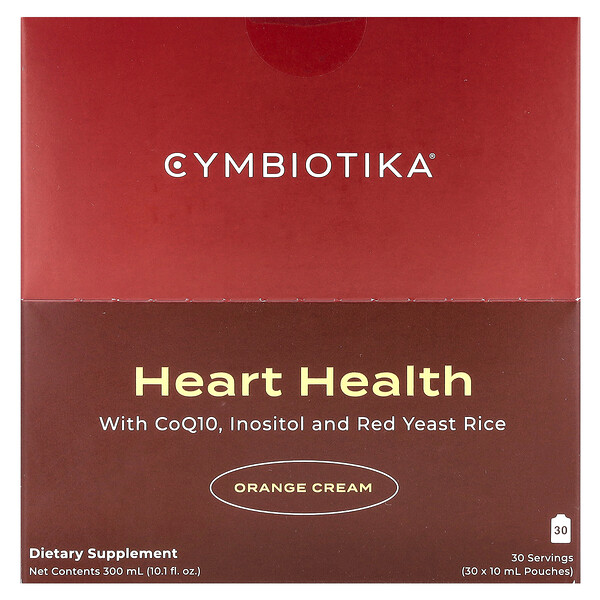 Heart Health, Orange Cream, 30 Pouches, 0.3 fl oz (10 ml) Each Cymbiotika