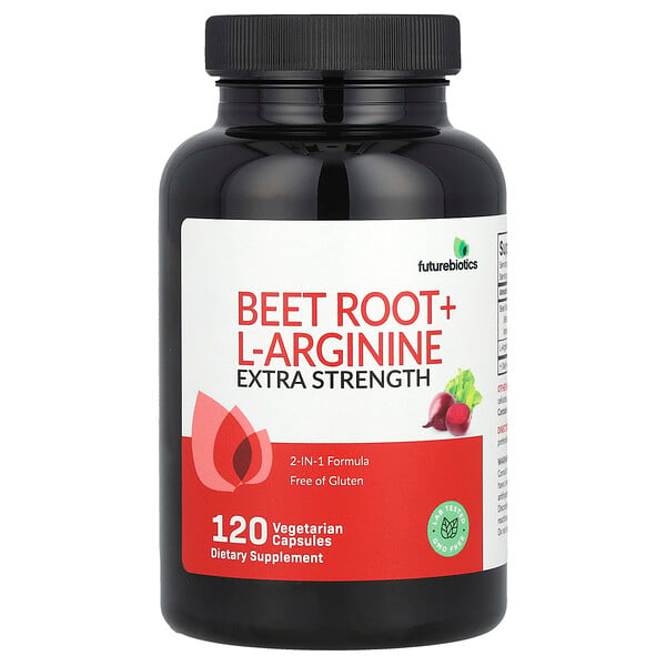 Beet Root + L-Arginine, Extra Strength, 120 Vegetarian Capsules FutureBiotics