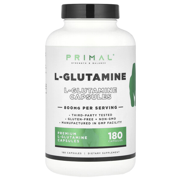 L-Glutamine, 800 mg, 180 Capsules PrePrimal