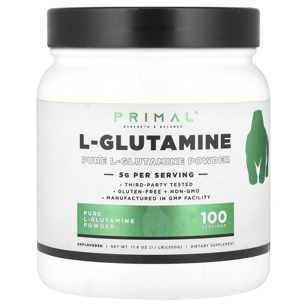 L-Glutamine Powder, Unflavored, 17.6 oz (500 g) PrePrimal