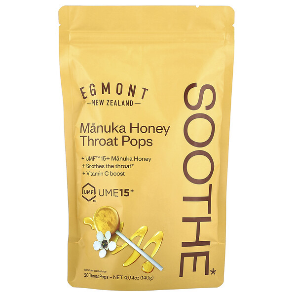 Manuka Honey Throat Pops, 20 Throat Pops, 4.94 oz (140 g) Egmont Honey