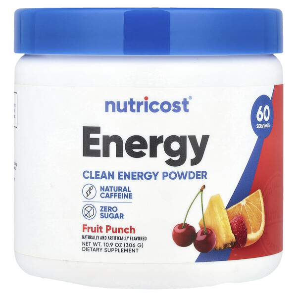 Energy, Clean Energy Powder, Fruit Punch, 10.9 oz (306 g) Nutricost