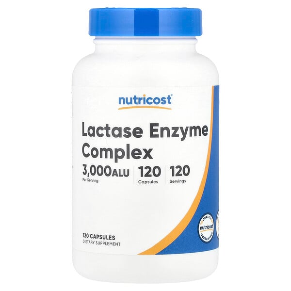 Lactase Enzyme Complex, 3,000 ALU, 120 Capsules Nutricost